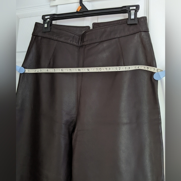 Brown Genuine Leather Pants Sz 4 - Picture 7 of 14